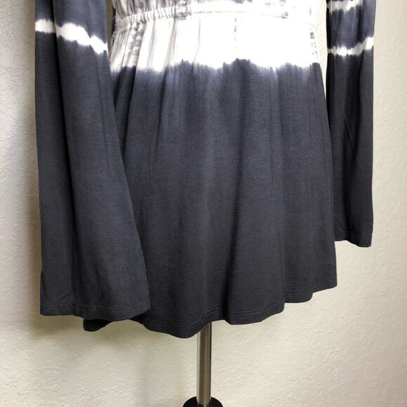 Boston Proper charcoal gray white tie dye v neck knit top size Extra Small XS - Picture 12 of 14